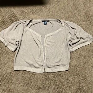 88th & Madison Medium solid Cocoa brown knit sweater, open front EUC